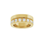 Diamond Single Sided Stepped-Edge Anniversary Band in 14K Gold - 14K Yellow Gold