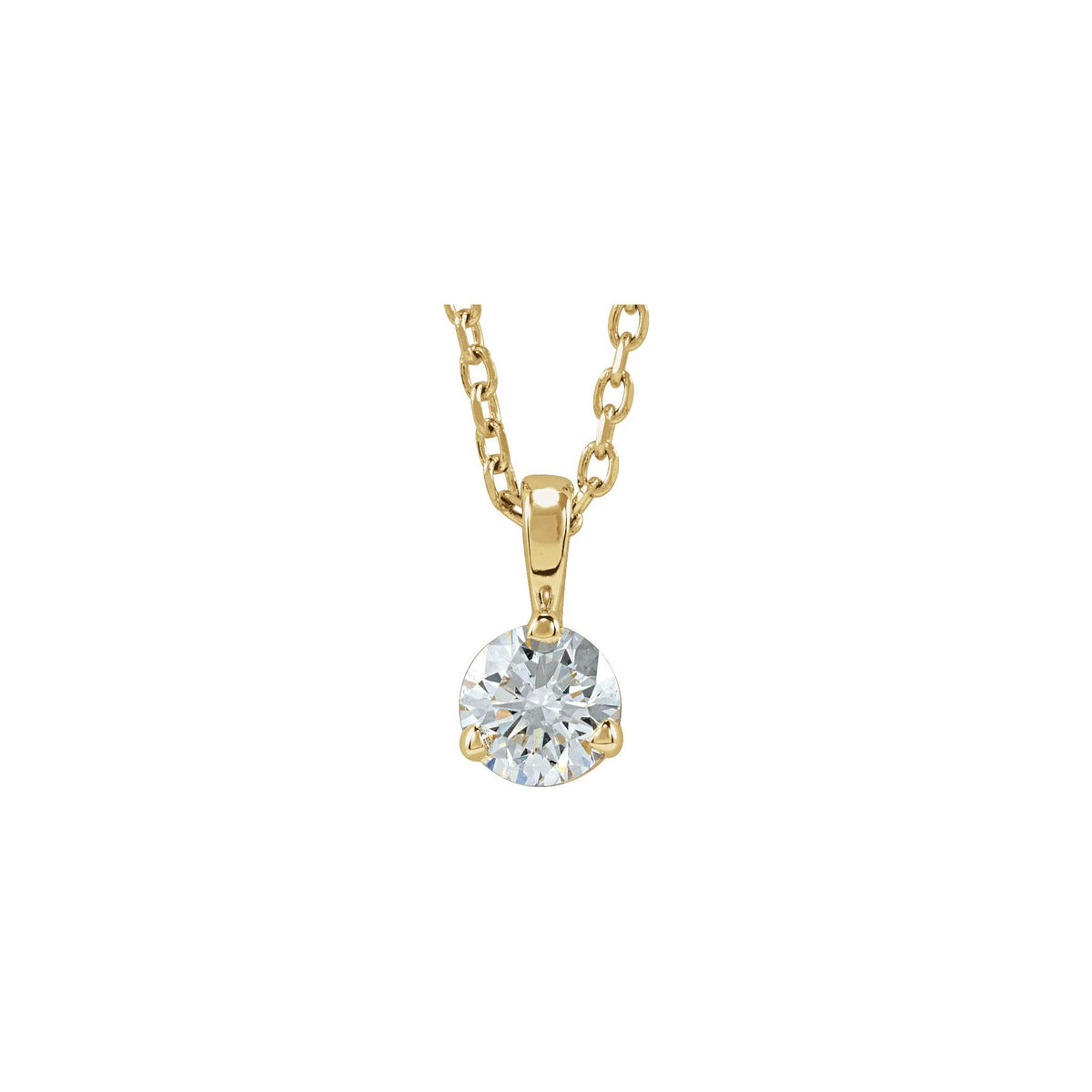 Diamond Solitaire Pendant in 14K Gold, 1/4 to 1 CT - 14K Yellow Gold