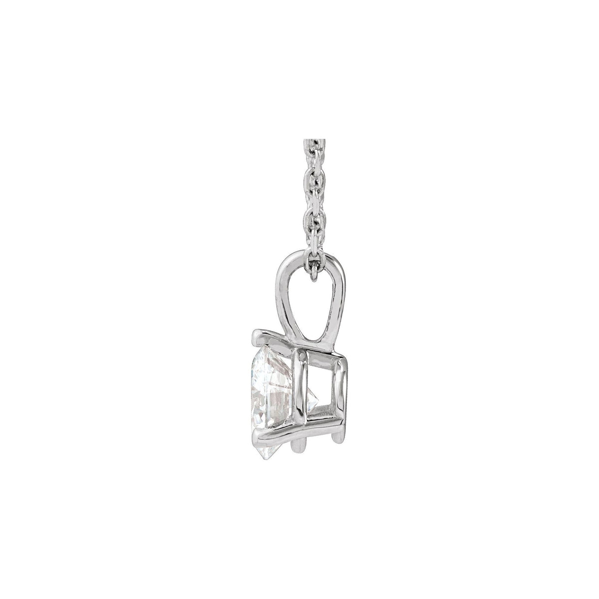 Diamond Solitaire Pendant in 14K Gold, 1/4 to 1 CT - 14K White Gold