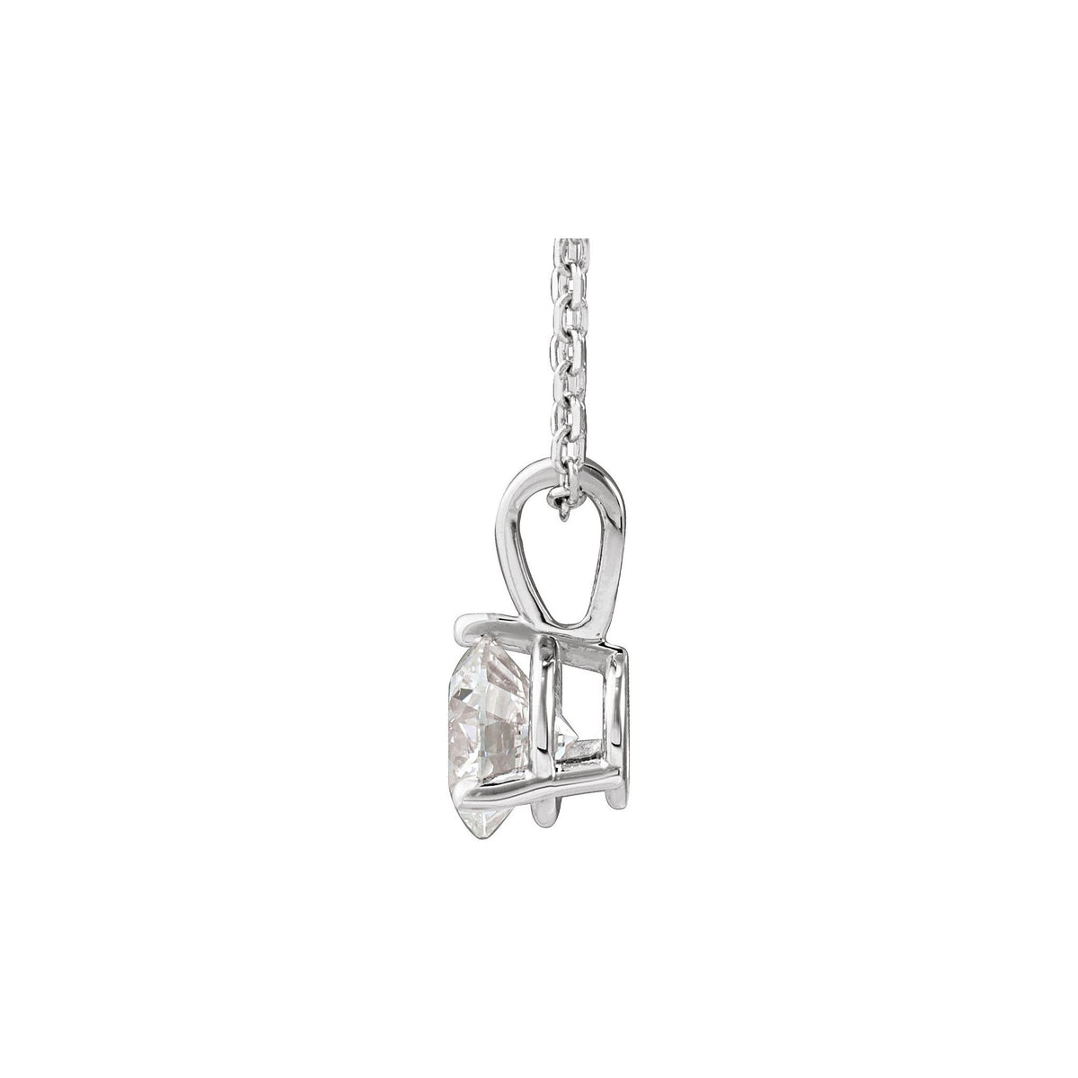 Diamond Solitaire Pendant in 14K Gold, 1/4 to 1 CT - 14K White Gold