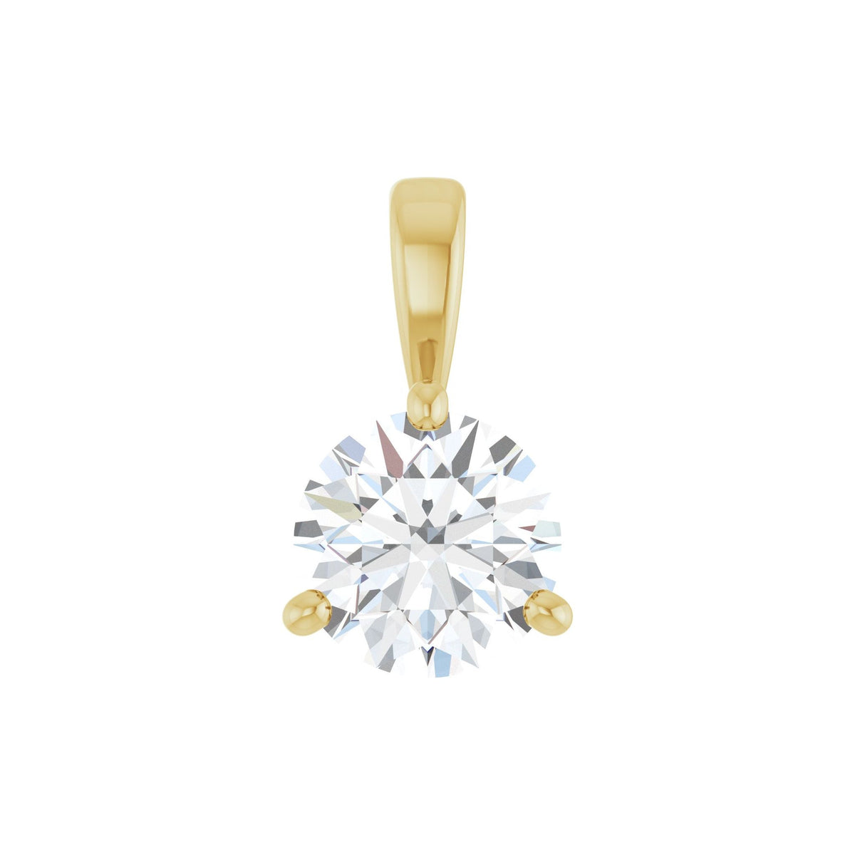Diamond Solitaire Pendant in 14K Gold, 1/4 to 1 CT - 14K Yellow Gold