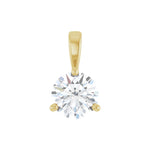 Diamond Solitaire Pendant in 14K Gold, 1/4 to 1 CT - 14K Yellow Gold