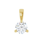 Diamond Solitaire Pendant in 14K Gold, 1/4 to 1 CT - 14K Yellow Gold