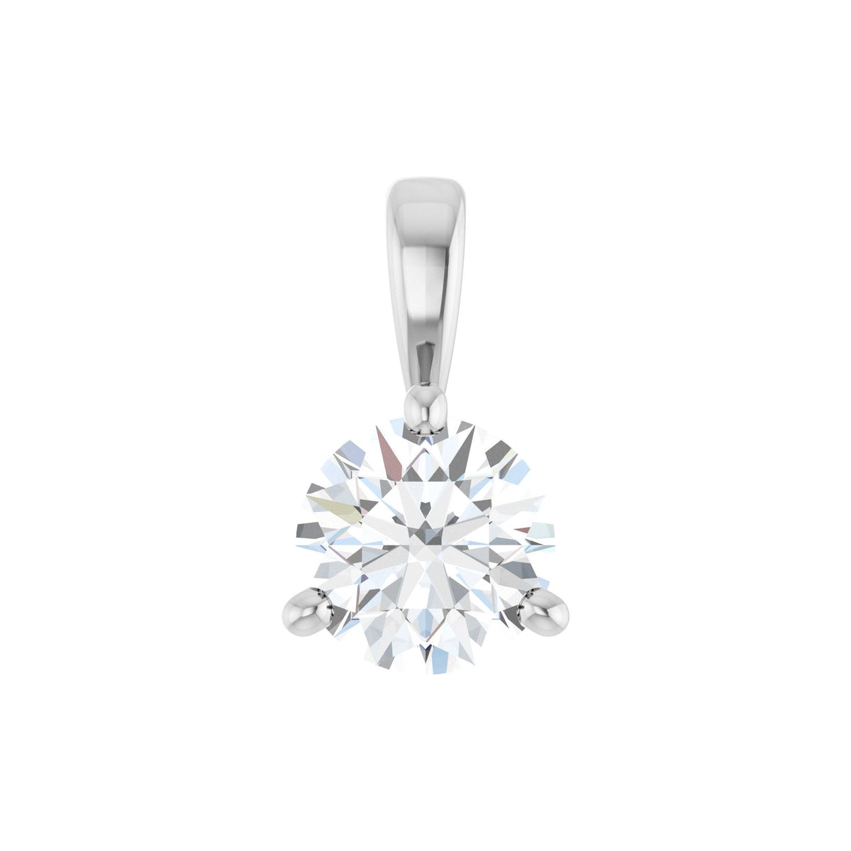 Diamond Solitaire Pendant in 14K Gold, 1/4 to 1 CT - 14K White Gold