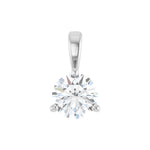 Diamond Solitaire Pendant in 14K Gold, 1/4 to 1 CT - 14K White Gold