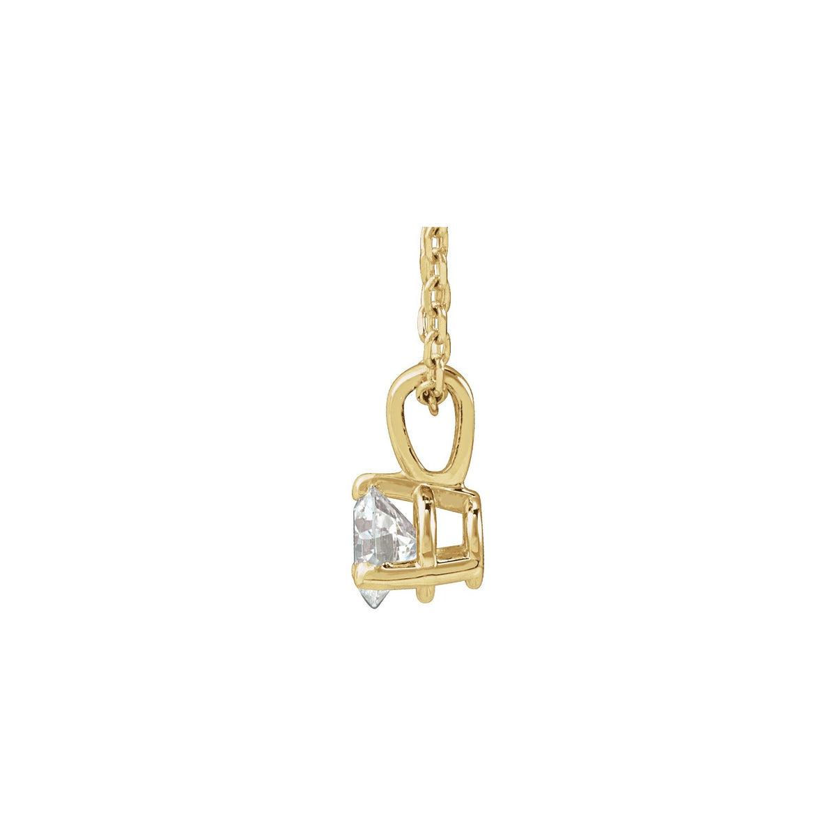 Diamond Solitaire Pendant in 14K Gold, 1/4 to 1 CT - 14K Yellow Gold