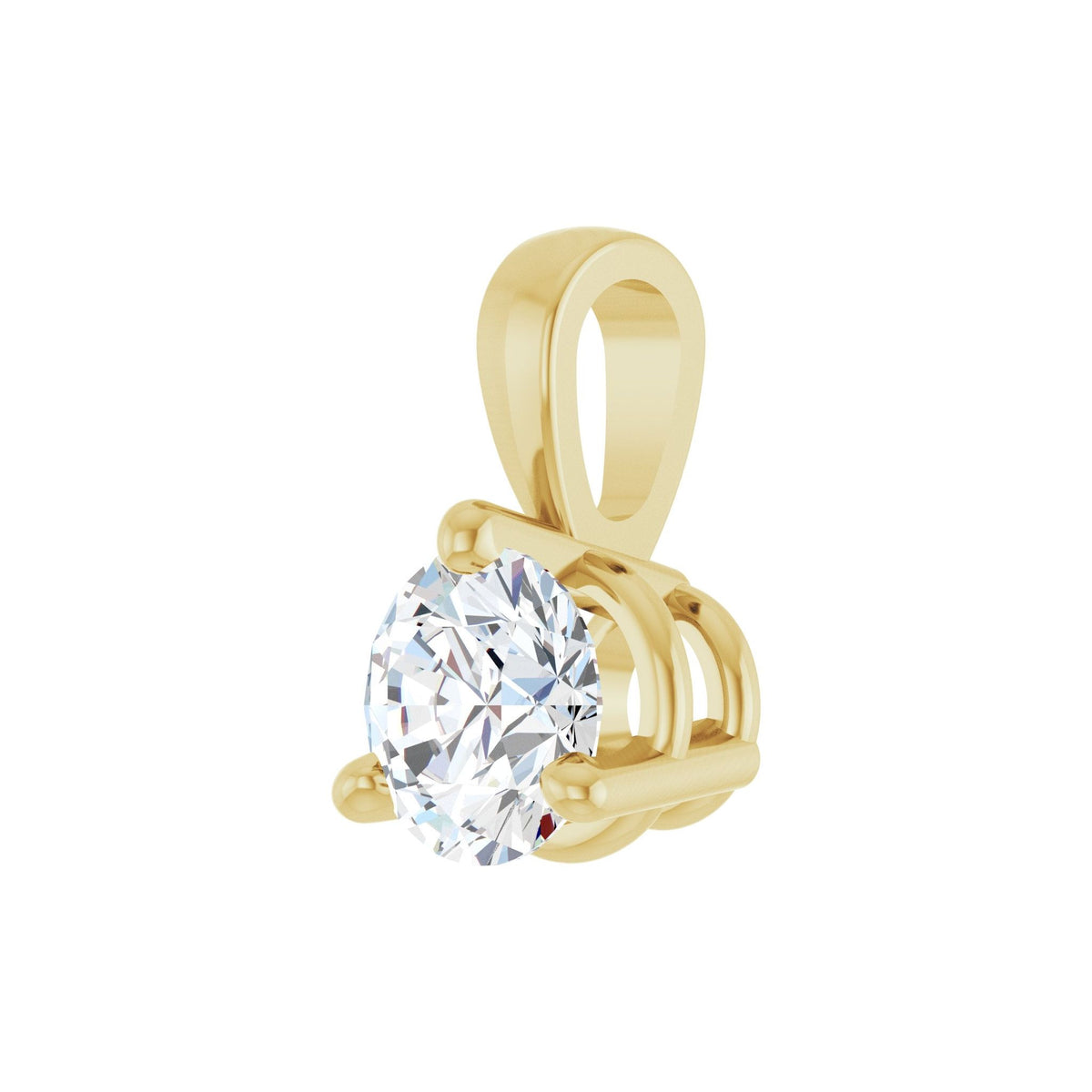 Diamond Solitaire Pendant in 14K Gold, 1/4 to 1 CT - 14K Yellow Gold