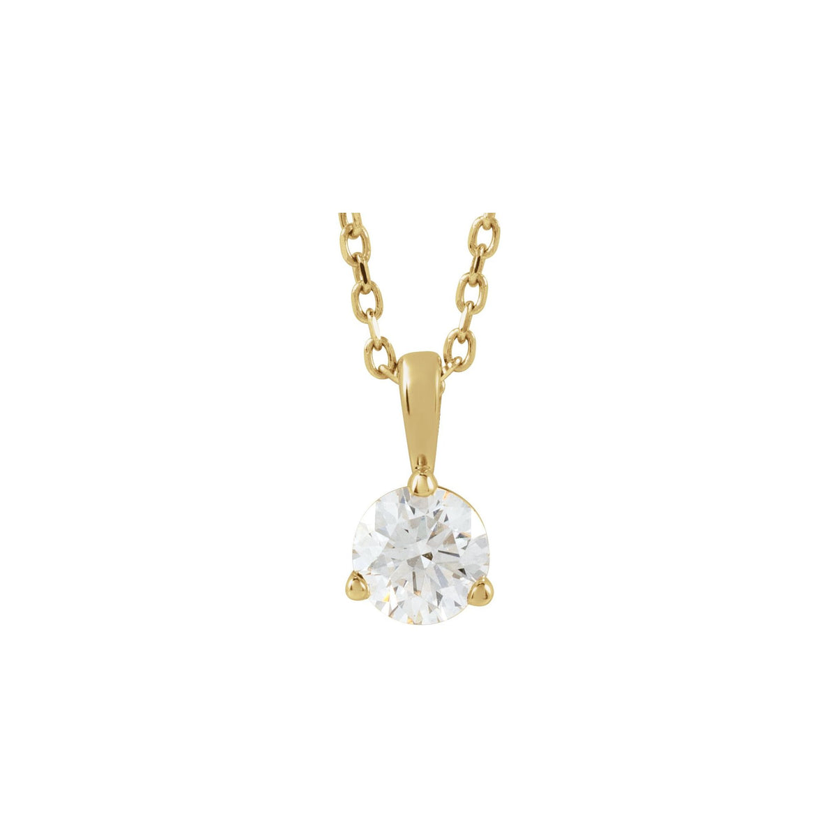 Diamond Solitaire Pendant in 14K Gold, 1/4 to 1 CT - 14K Yellow Gold