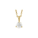 Diamond Solitaire Pendant in 14K Gold, 1/4 to 1 CT - 14K Yellow Gold