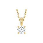 Diamond Solitaire Pendant in 14K Gold, 1/4 to 2 CT - 14K Yellow Gold