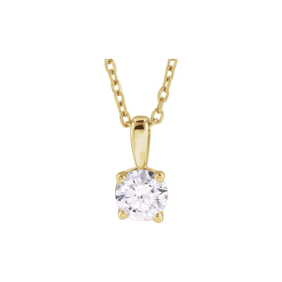 Diamond Solitaire Pendant in 14K Gold, 1/4 to 2 CT - 14K Yellow Gold