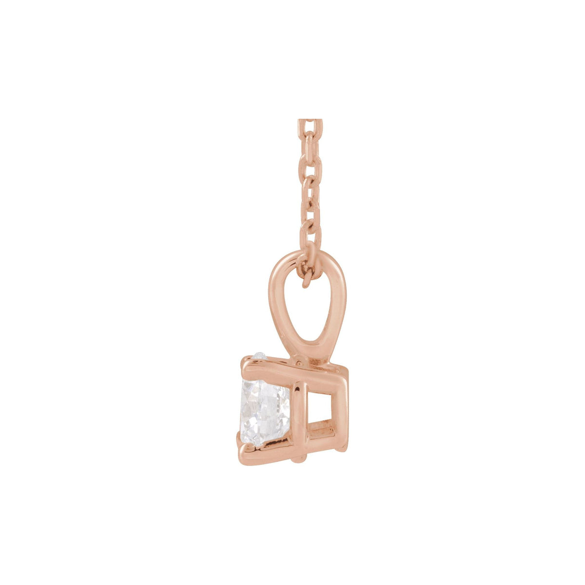 Diamond Solitaire Pendant in 14K Gold, 1/4 to 2 CT - 14K Rose Gold