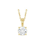 Diamond Solitaire Pendant in 14K Gold, 1/4 to 2 CT - 14K Yellow Gold