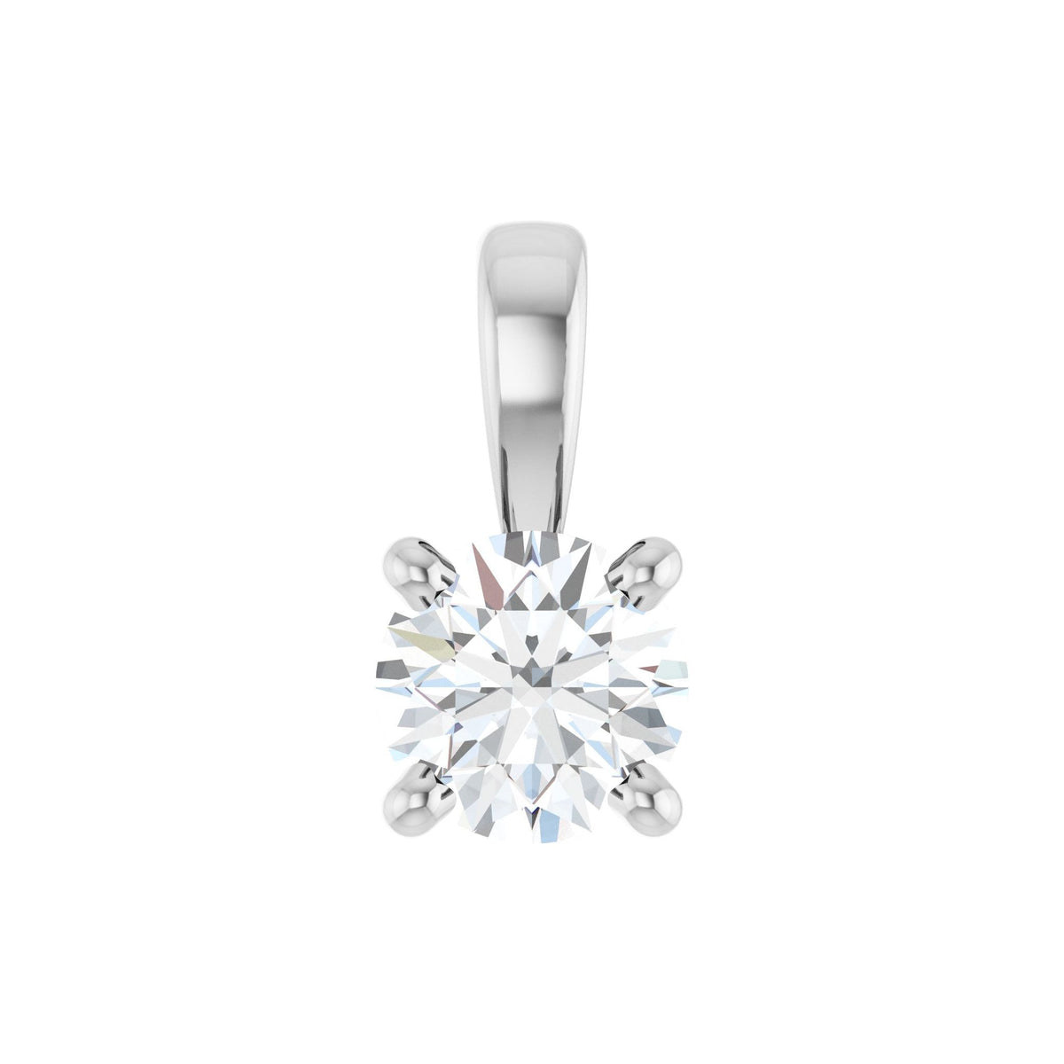 Diamond Solitaire Pendant in 14K Gold, 1/4 to 2 CT - 14K White Gold