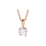 Diamond Solitaire Pendant in 14K Gold, 1/4 to 2 CT - 14K Rose Gold