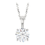 Diamond Solitaire Pendant in 14K Gold, 1/4 to 2 CT - 14K White Gold