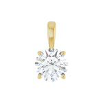 Diamond Solitaire Pendant in 14K Gold, 1/4 to 2 CT - 14K Yellow Gold