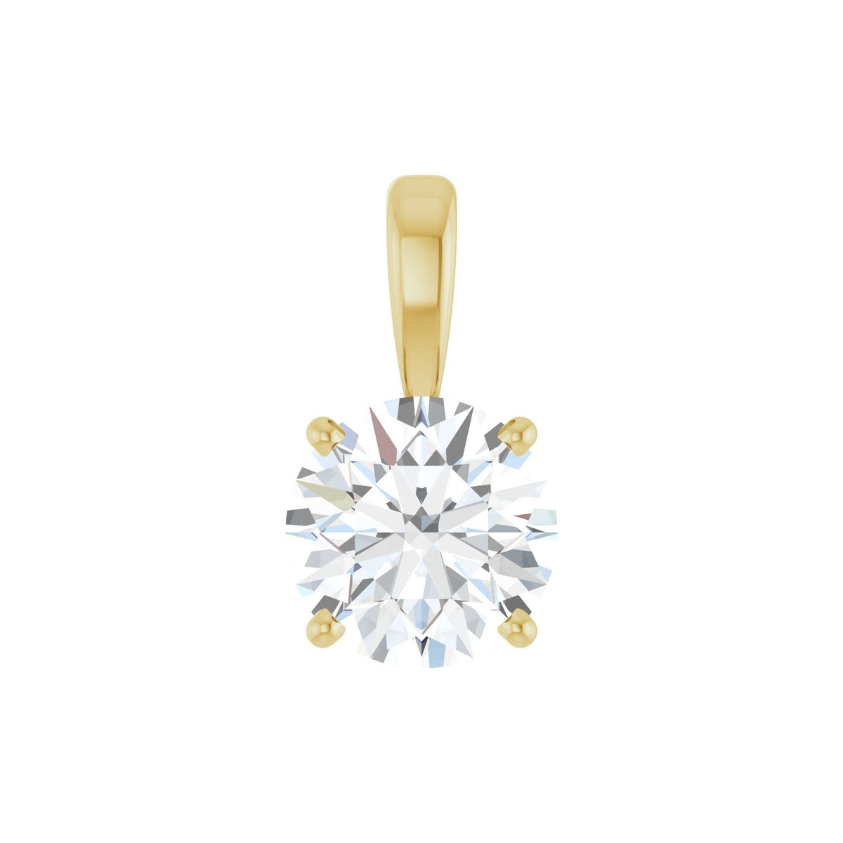 Diamond Solitaire Pendant in 14K Gold, 1/4 to 2 CT - 14K Yellow Gold