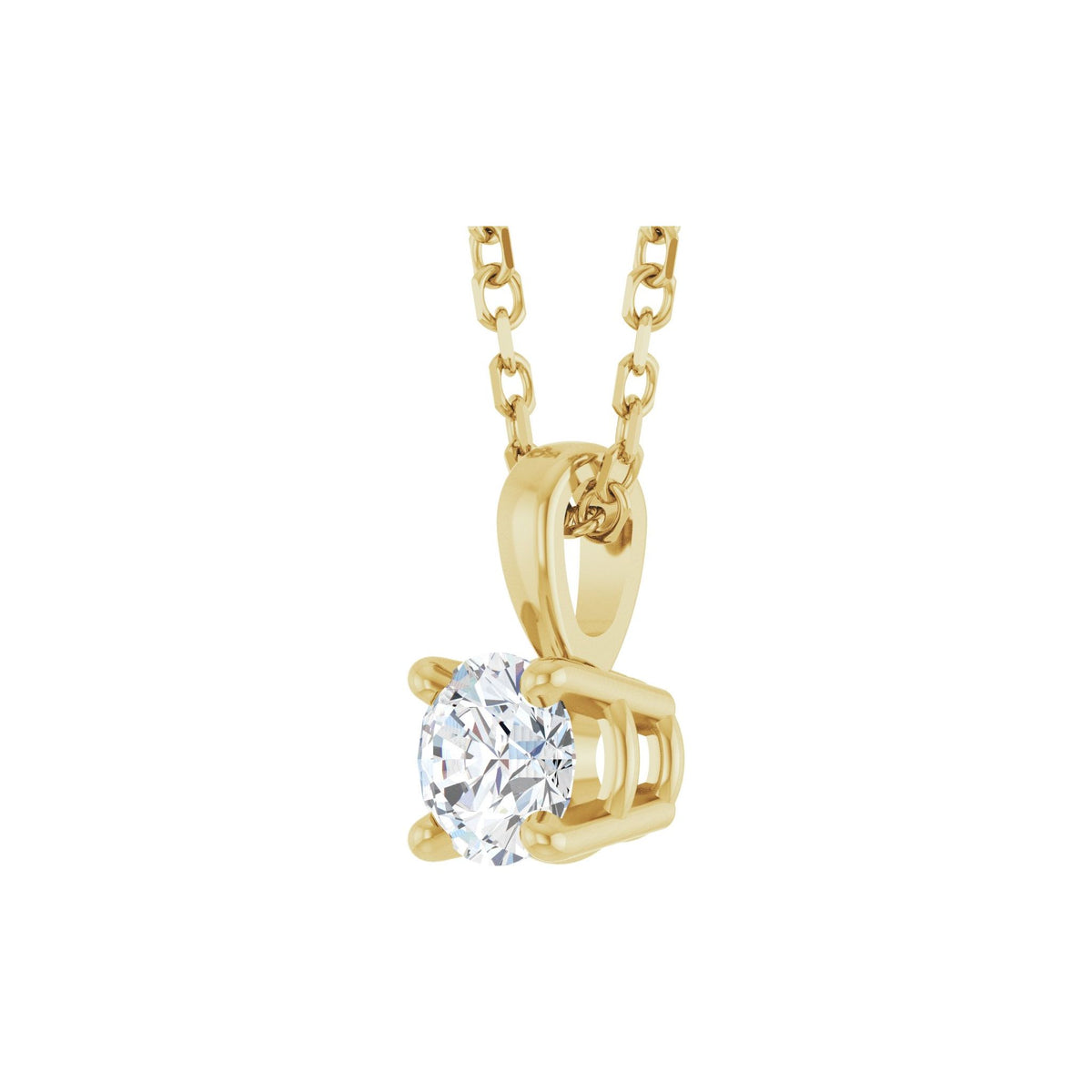 Diamond Solitaire Pendant in 14K Gold, 1/4 to 2 CT - 14K Yellow Gold
