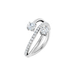 Diamond Two-Stone Bypass Ring in 14K Gold - 14K White Gold