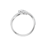 Diamond Two-Stone Bypass Ring in 14K Gold - 14K White Gold