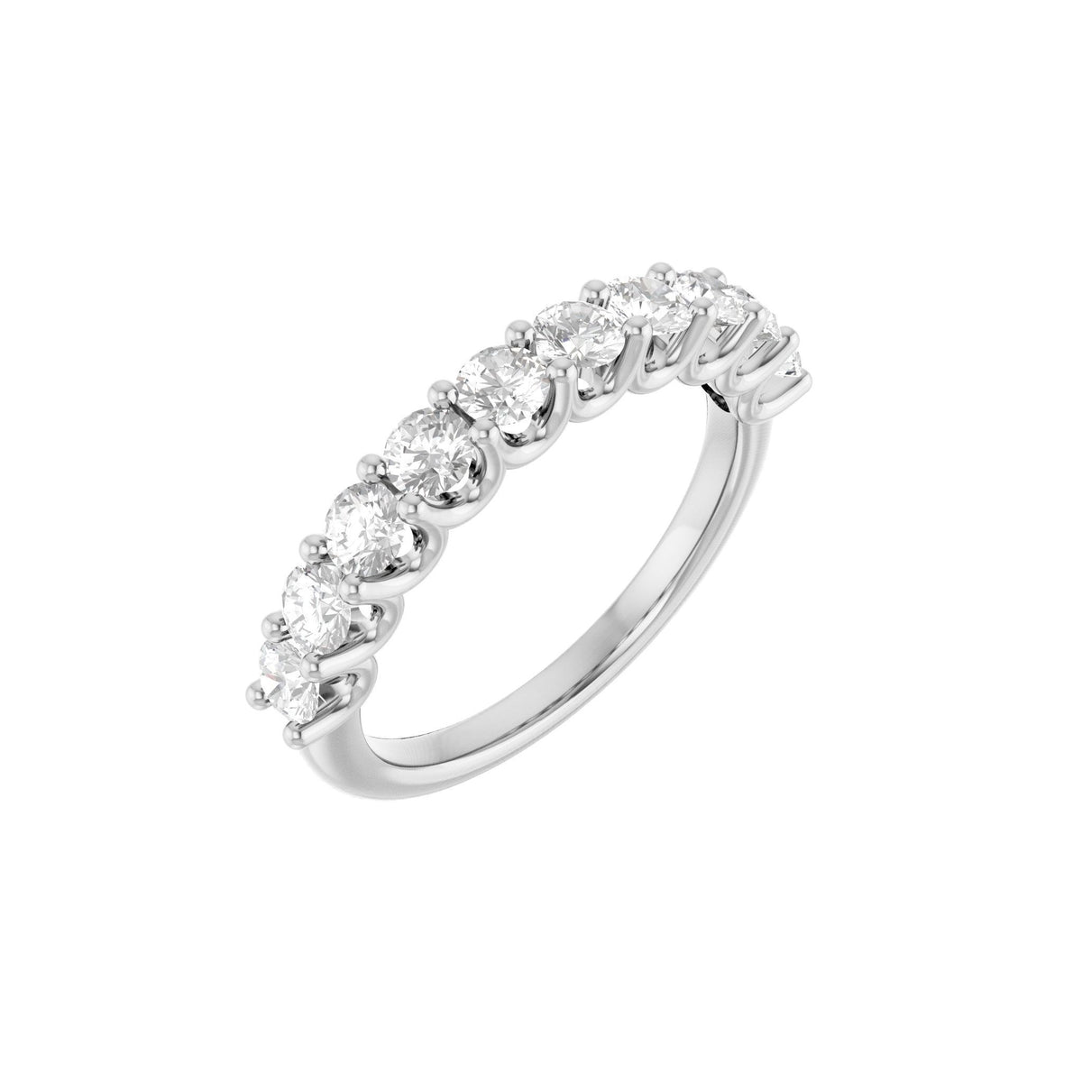 Diamond U-Prong Anniversary Band in 14K Gold - 14K White Gold