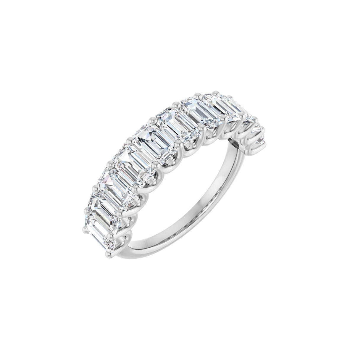 Diamond U-Prong Anniversary Band in 14K Gold - 14K White Gold
