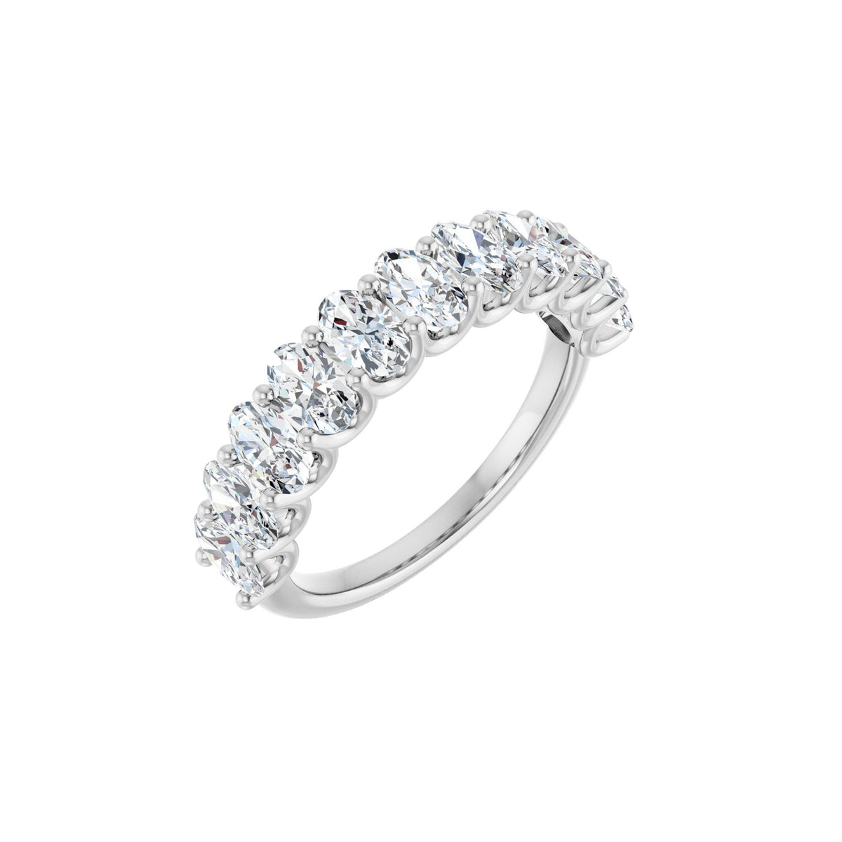 Diamond U-Prong Anniversary Band in 14K Gold - 14K White Gold