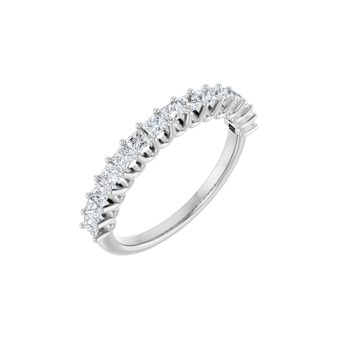 Diamond U-Prong Anniversary Band in 14K Gold - 14K White Gold