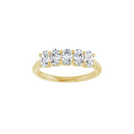 Diamond U-Prong Five-Stone Anniversary Band in 14K Gold or Platinum - 14K Yellow Gold