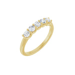 Diamond U-Prong Five-Stone Anniversary Band in 14K Gold or Platinum - 14K Yellow Gold