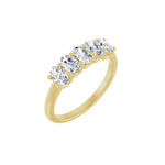 Diamond U-Prong Five-Stone Anniversary Band in 14K Gold or Platinum - 14K Yellow Gold