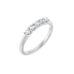 Diamond U-Prong Five-Stone Anniversary Band in 14K Gold or Platinum - 14K White Gold