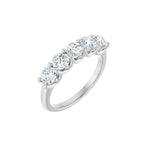 Diamond U-Prong Five-Stone Anniversary Band in 14K Gold or Platinum - Platinum
