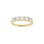 Diamond U-Prong Five-Stone Anniversary Band in 14K Gold or Platinum - 14K Yellow Gold