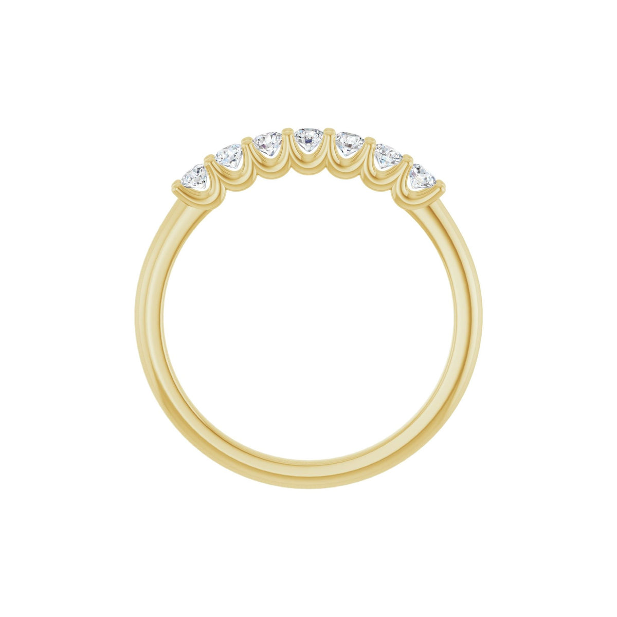 Diamond U-Prong Seven-Stone Anniversary Band in 14K Gold or Platinum - 14K Yellow Gold