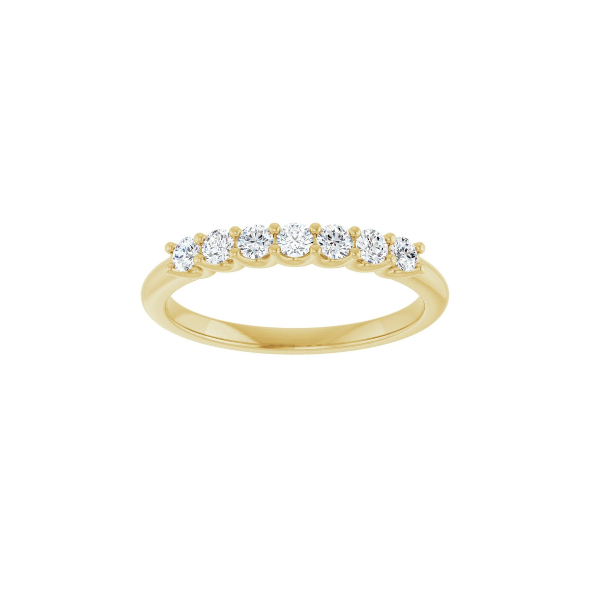 Diamond U-Prong Seven-Stone Anniversary Band in 14K Gold or Platinum - 14K Yellow Gold