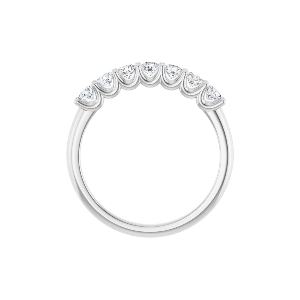 Diamond U-Prong Seven-Stone Anniversary Band in 14K Gold or Platinum - 14K White Gold