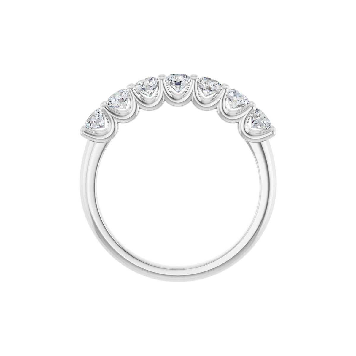 Diamond U-Prong Seven-Stone Anniversary Band in 14K Gold or Platinum - Platinum