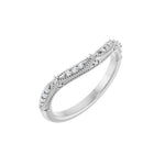 Diamond Vintage-Inspired Contour Band in 14K Gold - 14K White Gold