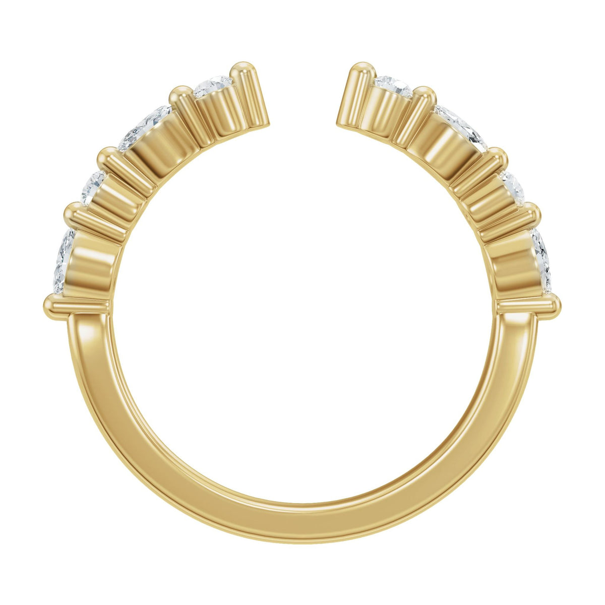 Diamond Vintage-Inspired Open Band in 14K Gold - 14K Yellow Gold