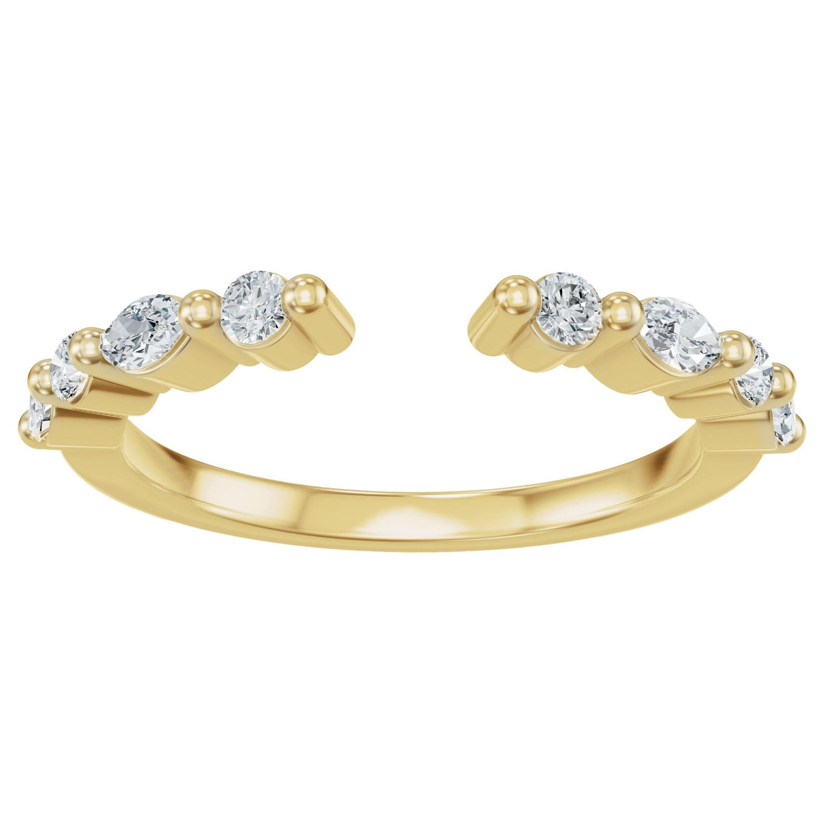 Diamond Vintage-Inspired Open Band in 14K Gold - 14K Yellow Gold