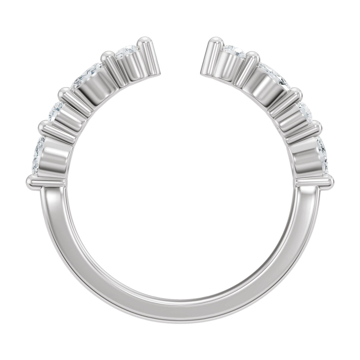 Diamond Vintage-Inspired Open Band in 14K Gold - 14K White Gold