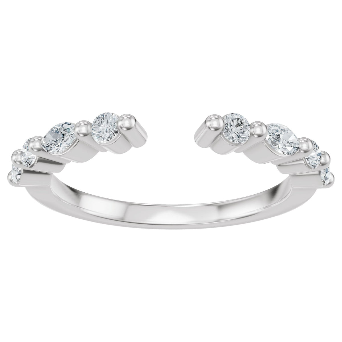 Diamond Vintage-Inspired Open Band in 14K Gold - 14K White Gold