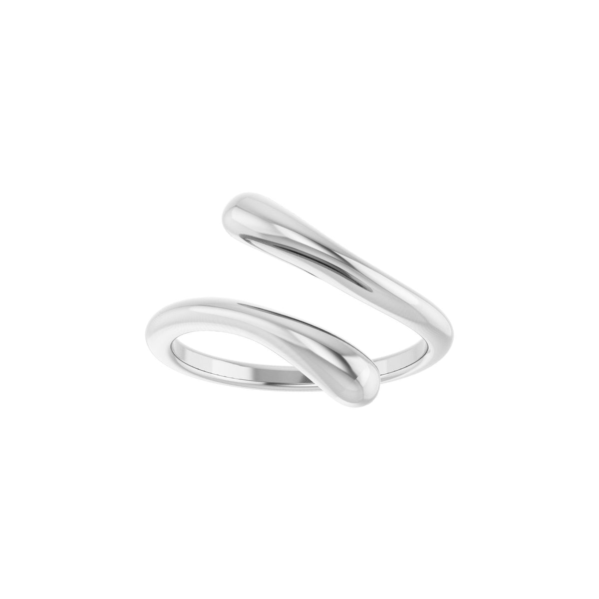 Dome Bypass Ring in 14K Gold No. 1 - 14K White Gold