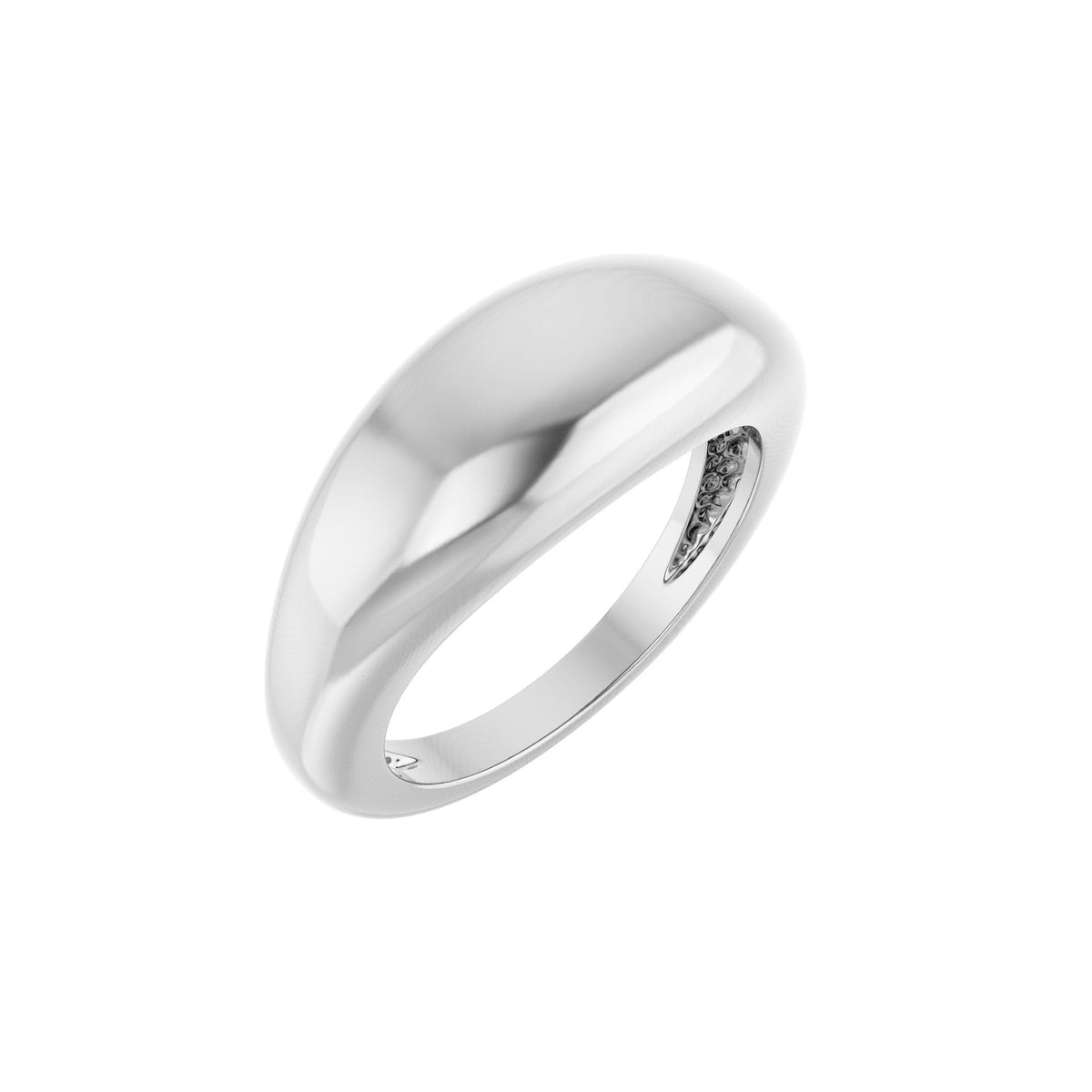 Dome Ring in 14K Gold or Platinum - 14K White Gold
