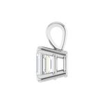 Emerald Diamond 4-Prong Solitaire Pendant in 14K Gold - 14K White Gold