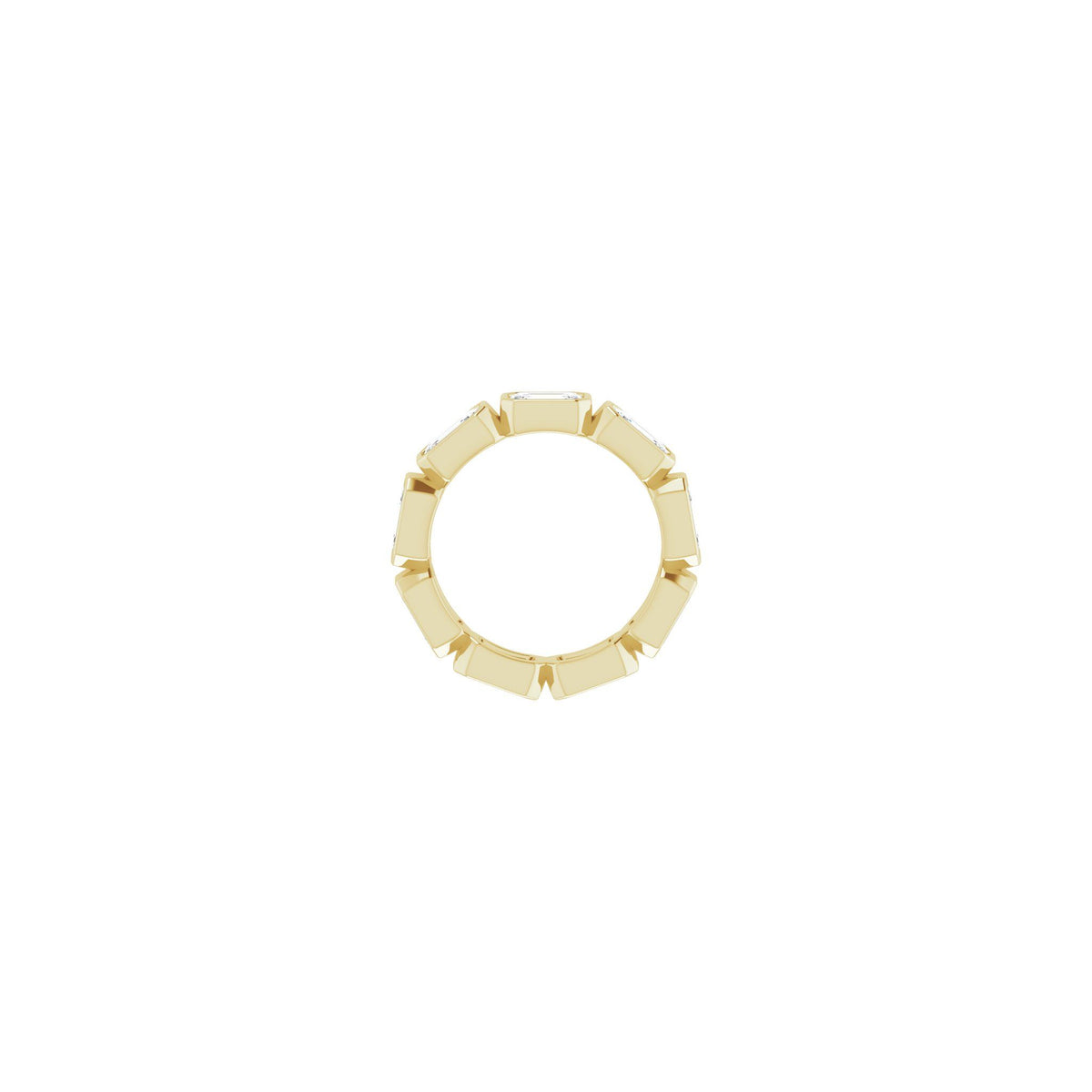 Emerald Lab-Grown Diamond Bezel-Set Eternity Band in 14K Gold - 14K Yellow Gold