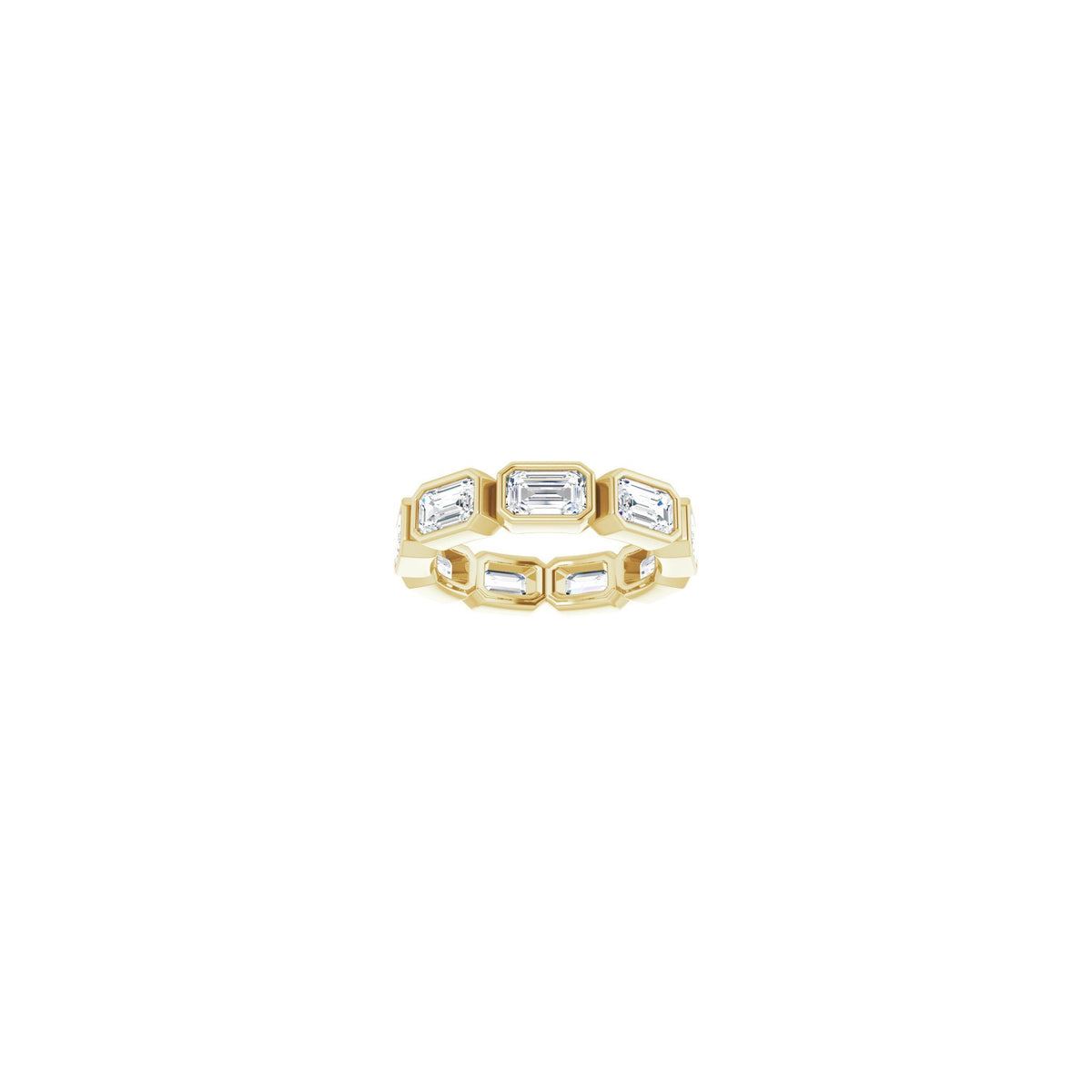 Emerald Lab-Grown Diamond Bezel-Set Eternity Band in 14K Gold - 14K Yellow Gold
