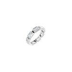 Emerald Lab-Grown Diamond Bezel-Set Eternity Band in 14K Gold - 14K White Gold